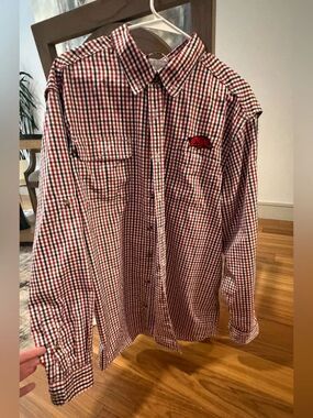 Drake Waterfowl Arkansas Razorback mens shirt Size L